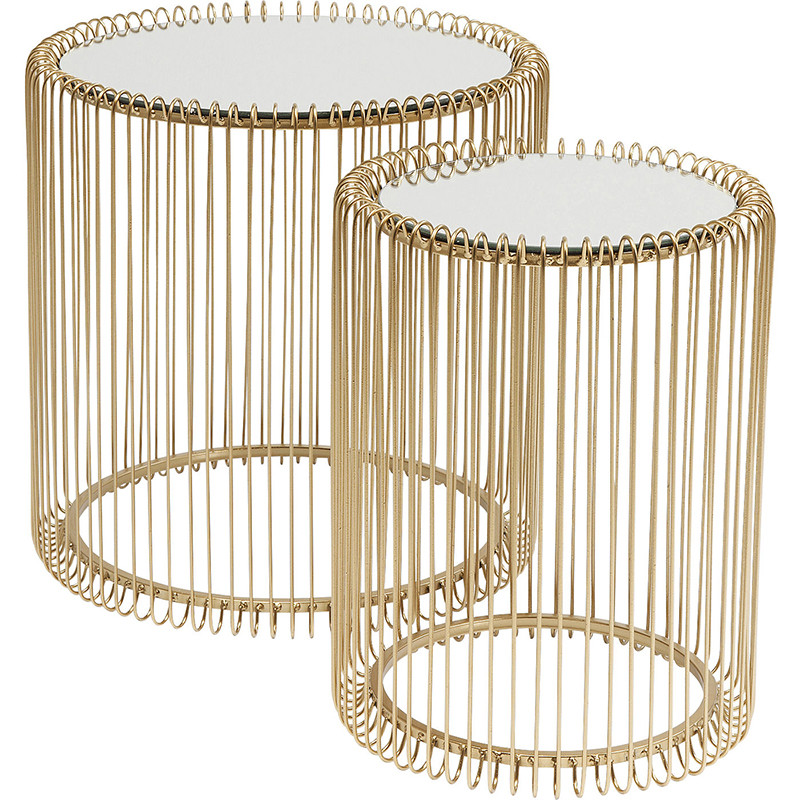 Комплект приставных столов Mirror Surface Brass Tables Латунь Зеркало Комплект приставных столов Mirror Surface Brass Tables Латунь Зеркало в Костроме | Loft Concept