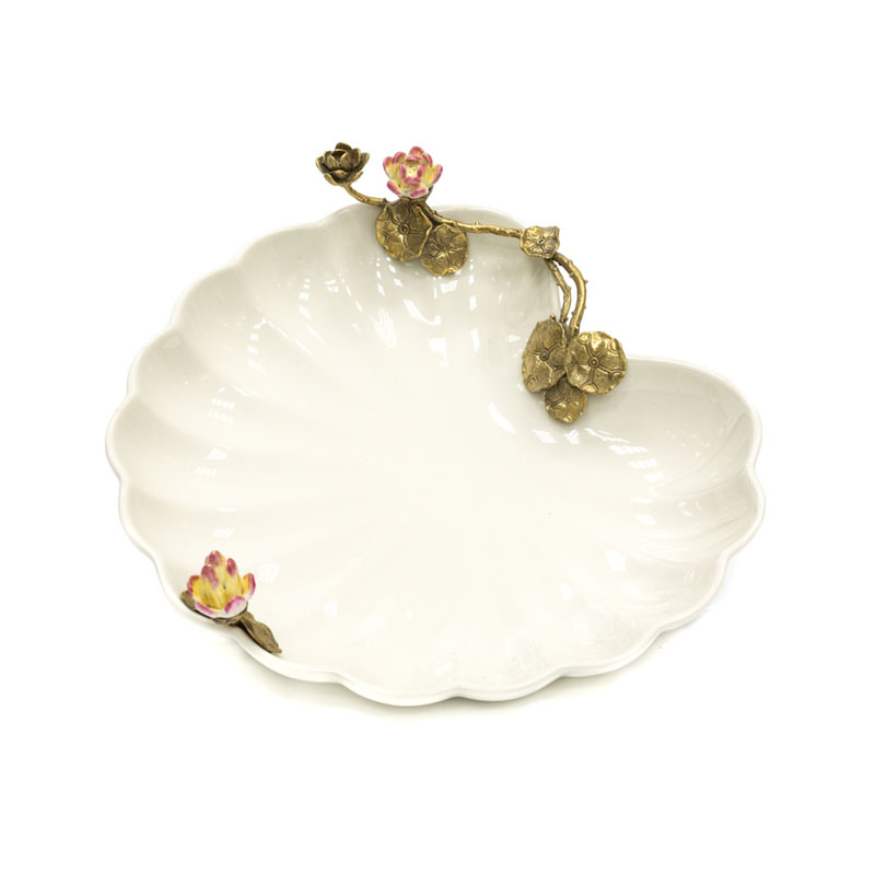 Блюдо Dish White Shell Бронза Белый Блюдо Dish White Shell Бронза Белый в Костроме | Loft Concept