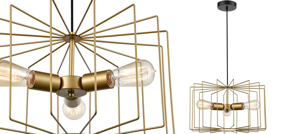 Люстра Cage Wire Color gold Люстра Cage Wire Color gold - Loft-Concept в Костроме