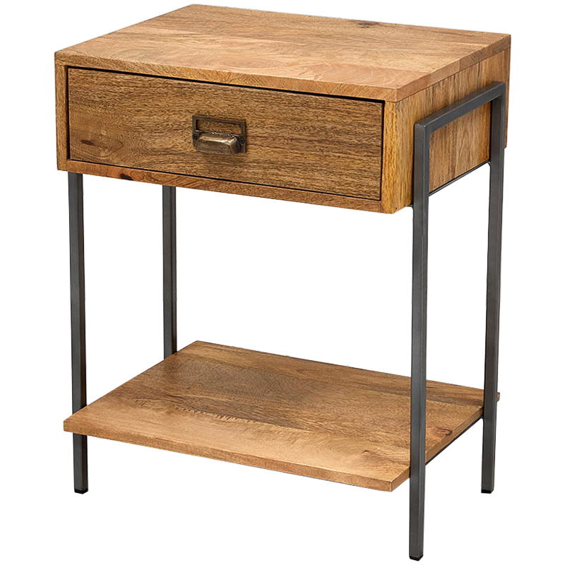 Тумбочка Dewi Loft Nightstand Древесина Латунь Черный Тумбочка Dewi Loft Nightstand Древесина Латунь Черный в Костроме | Loft Concept