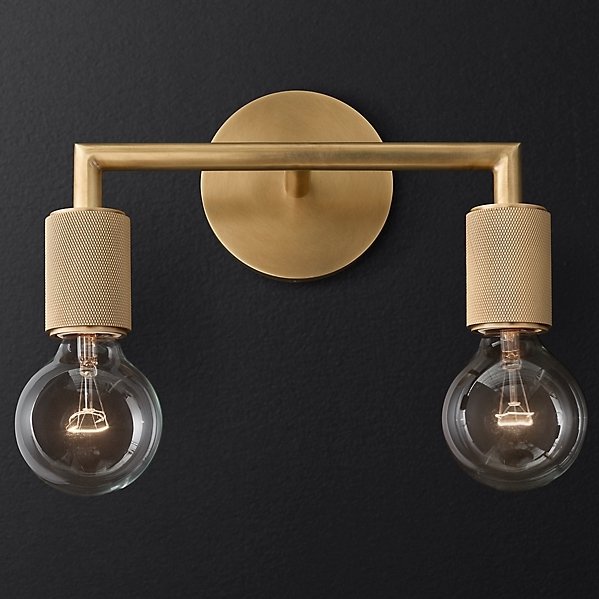Бра RH Utilitaire Double Sconce Brass Латунь Бра RH Utilitaire Double Sconce Brass Латунь в Костроме | Loft Concept