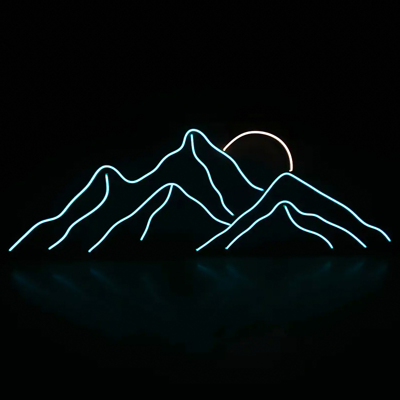 Неоновая настенная лампа Mountains Neon Wall Lamp Прозрачный Бирюзовый Оранжевый Неоновая настенная лампа Mountains Neon Wall Lamp Прозрачный Бирюзовый Оранжевый в Костроме | Loft Concept