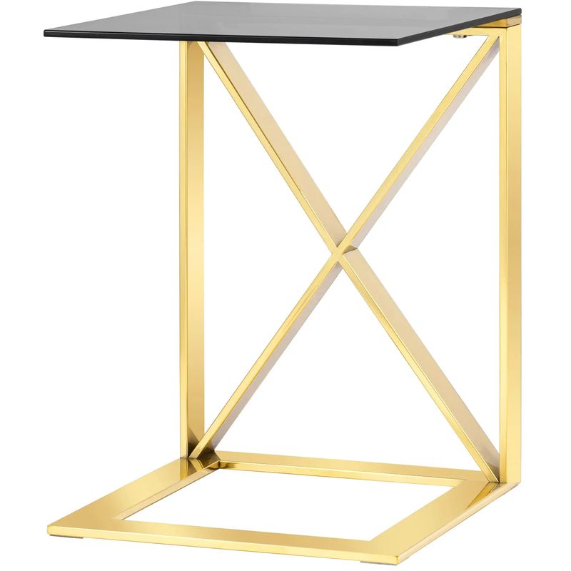Стол приставной Lanzheron Collection Gold Золотой Стекло Смок Стол приставной Lanzheron Collection Gold Золотой Стекло Смок в Костроме | Loft Concept