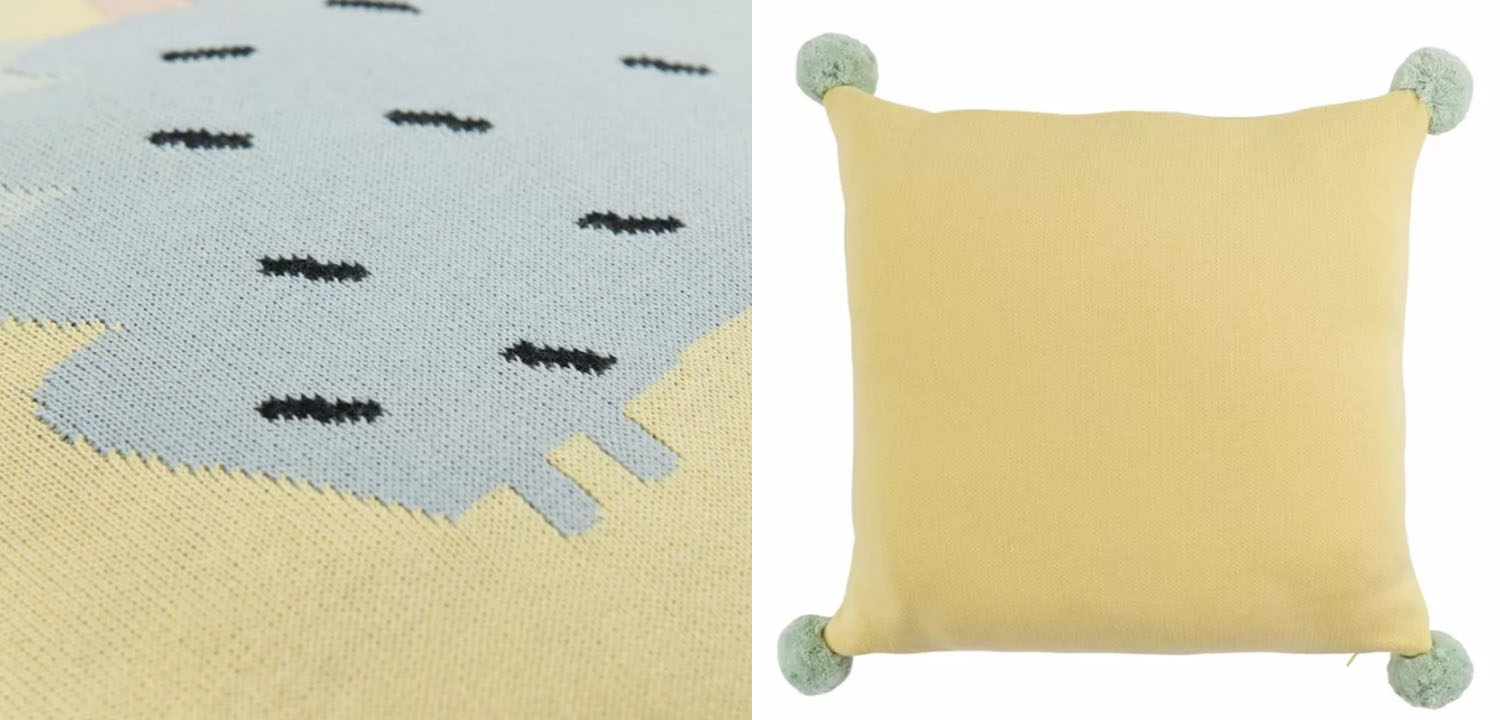 Подушка с помпонами Hedgehog - фото