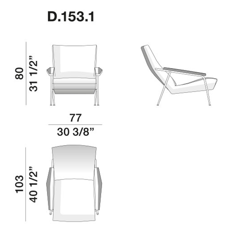 Дизайнерское кресло с подлокотниками Gio Ponti D.153.1 Armchair Дизайнерское кресло с подлокотниками Gio Ponti D.153.1 Armchair в Костроме