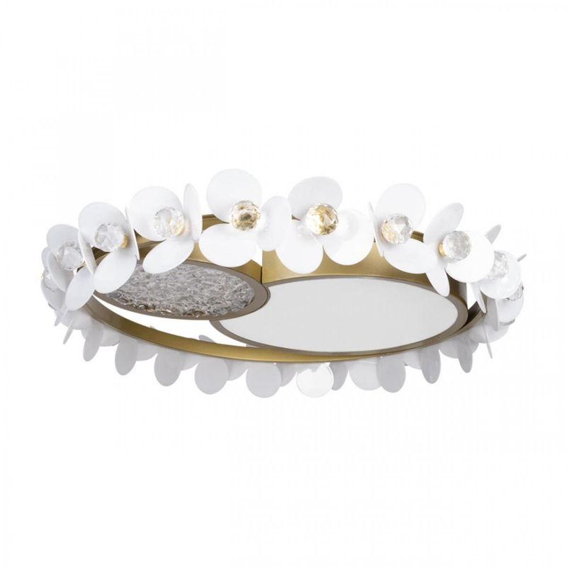 Потолочный светильник Белые Цветы White Flowers Ceiling lamp D 56 Белый Золотой Потолочный светильник Белые Цветы White Flowers Ceiling lamp D 56 Белый Золотой в Костроме | Loft Concept