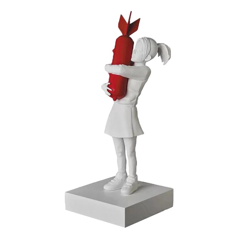 Статуэтка Banksy Bomb Hugger Sculpture Red Белый Красный Статуэтка Banksy Bomb Hugger Sculpture Red Белый Красный в Костроме | Loft Concept