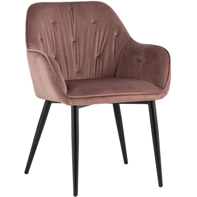 Стул CHANTAL Chair капитоне Пыльно-Розовый Велюр Розовый пастельный Черный Стул CHANTAL Chair капитоне Пыльно-Розовый Велюр Розовый пастельный Черный в Костроме | Loft Concept