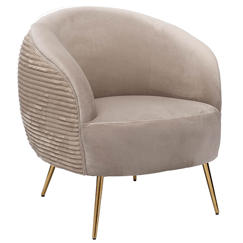 Кресло Ffion Armchair Бежево-серый Золотой Кресло Ffion Armchair Бежево-серый Золотой в Костроме | Loft Concept