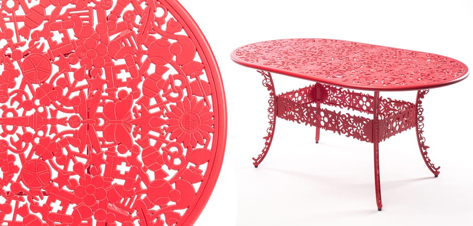 Обеденный стол Industry Collection ALUMINIUM OVAL TABLE – RED Обеденный стол Industry Collection ALUMINIUM OVAL TABLE – RED - Loft-Concept в Костроме