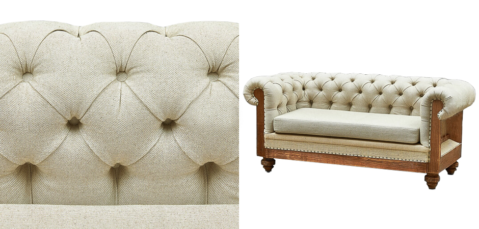 Диван Deconstructed Chesterfield Sofa double Ivory Linen Диван Deconstructed Chesterfield Sofa double Ivory Linen - Loft-Concept в Костроме