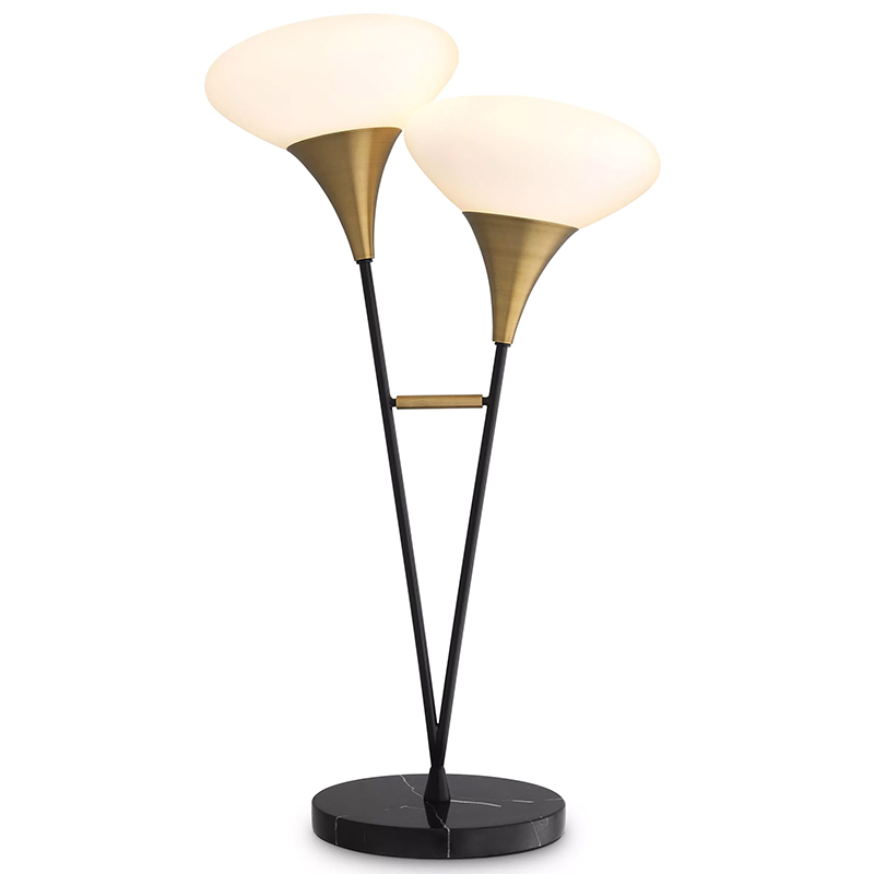 Настольная лампа Eichholtz Table Lamp Duco Белый Черный Латунь Черный Мрамор Nero Настольная лампа Eichholtz Table Lamp Duco Белый Черный Латунь Черный Мрамор Nero в Костроме | Loft Concept