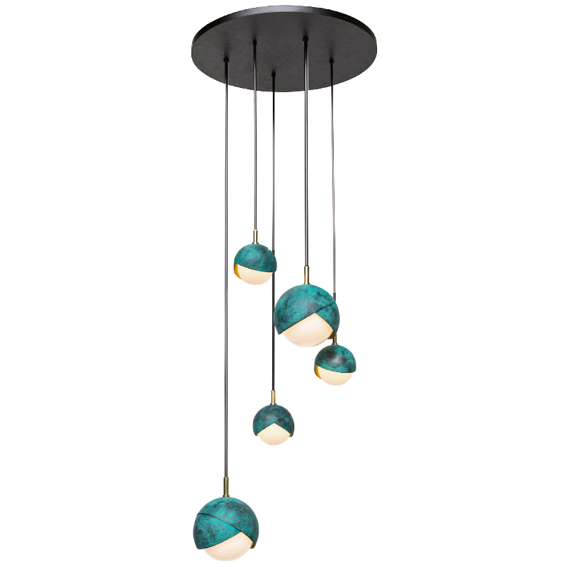 Люстра Trella studio BENEDICT PENDANT 5 Бирюзовый Белый Черный Люстра Trella studio BENEDICT PENDANT 5 Бирюзовый Белый Черный в Костроме | Loft Concept