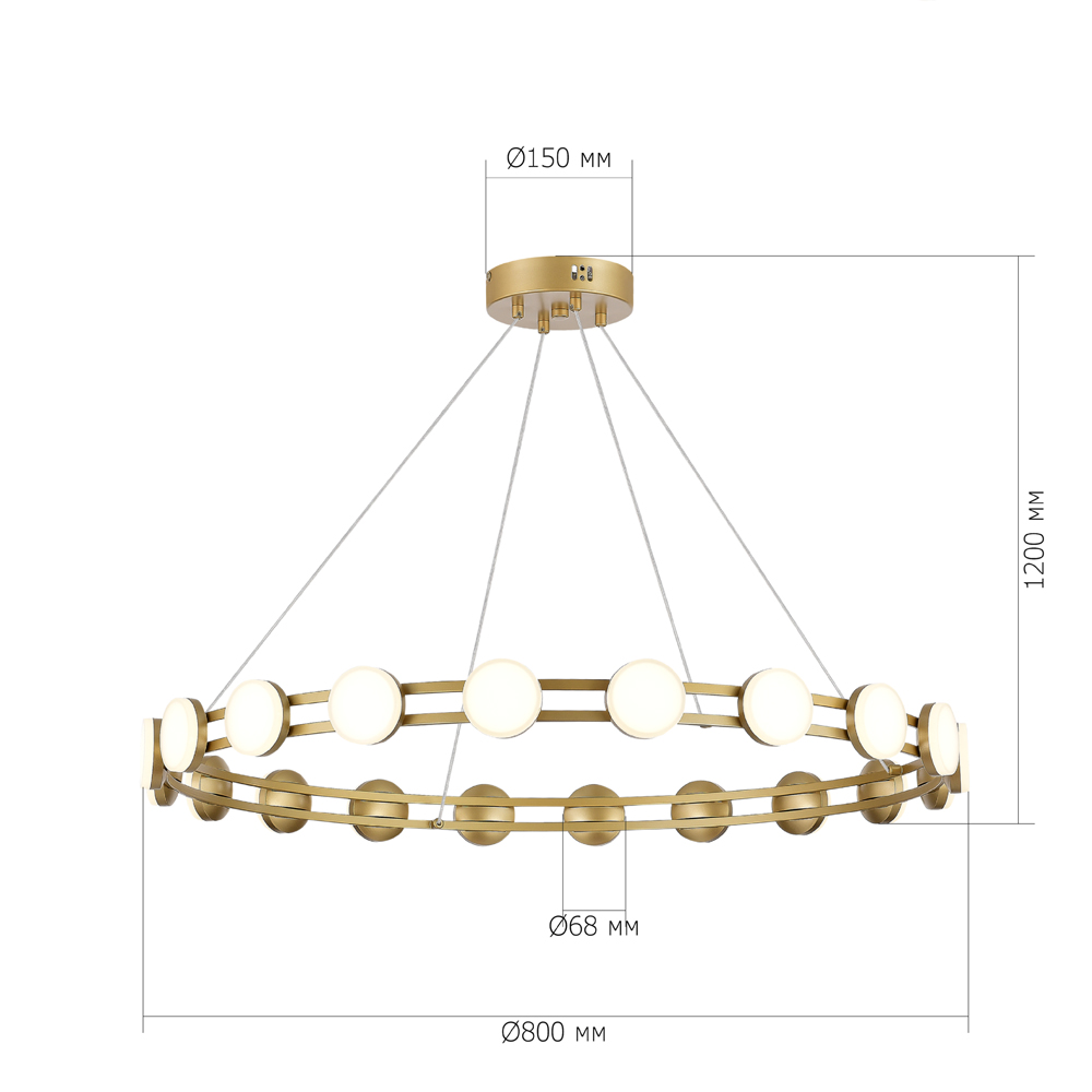 Люстра кольцевая с круглыми светодиодными источниками света Maxine Light в Костроме