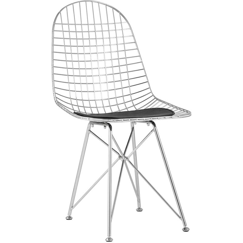 Стул Bertoia S Chair Хромированный Металл Хром Черный Стул Bertoia S Chair Хромированный Металл Хром Черный в Костроме | Loft Concept