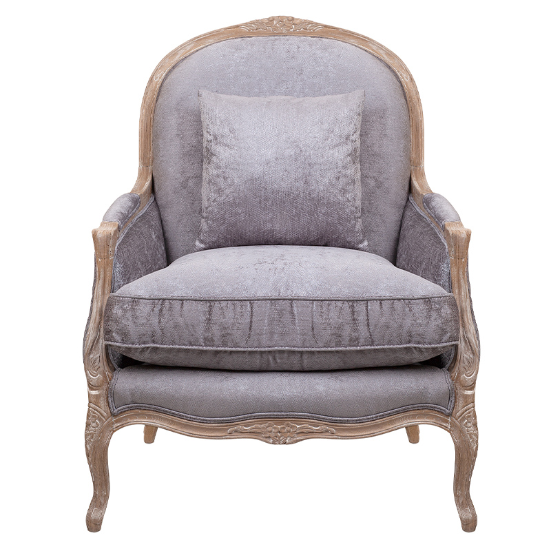 Кресло Ava Classical Armchair brown and grey velour Серый Коричневый Кресло Ava Classical Armchair brown and grey velour Серый Коричневый в Костроме | Loft Concept