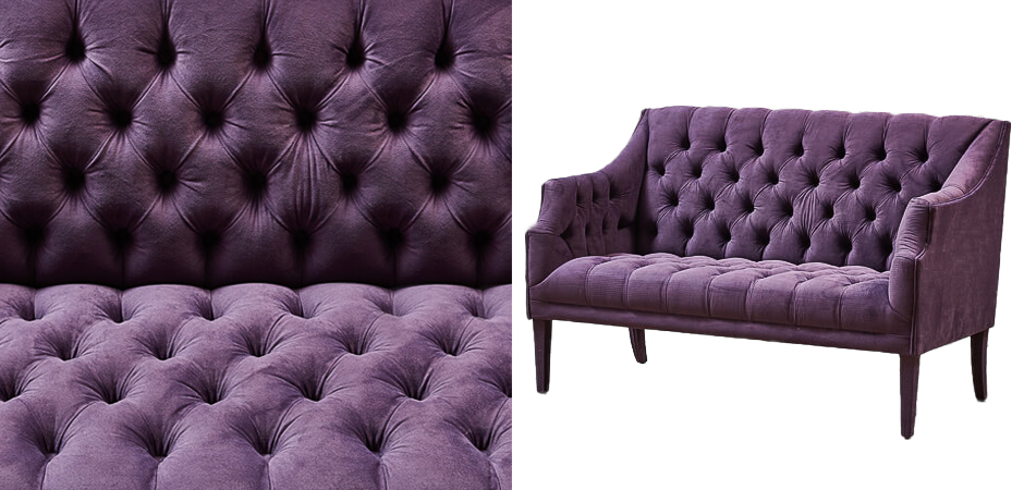 Диван Morton Capitone Sofa лиловый лен Диван Morton Capitone Sofa лиловый лен - Loft-Concept в Костроме