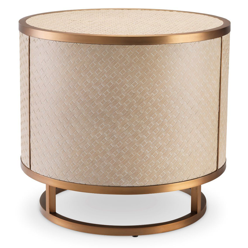 Приставной стол Eichholtz Side Table Napa Valley oak Бежевый Матовая латунь Приставной стол Eichholtz Side Table Napa Valley oak Бежевый Матовая латунь в Костроме | Loft Concept