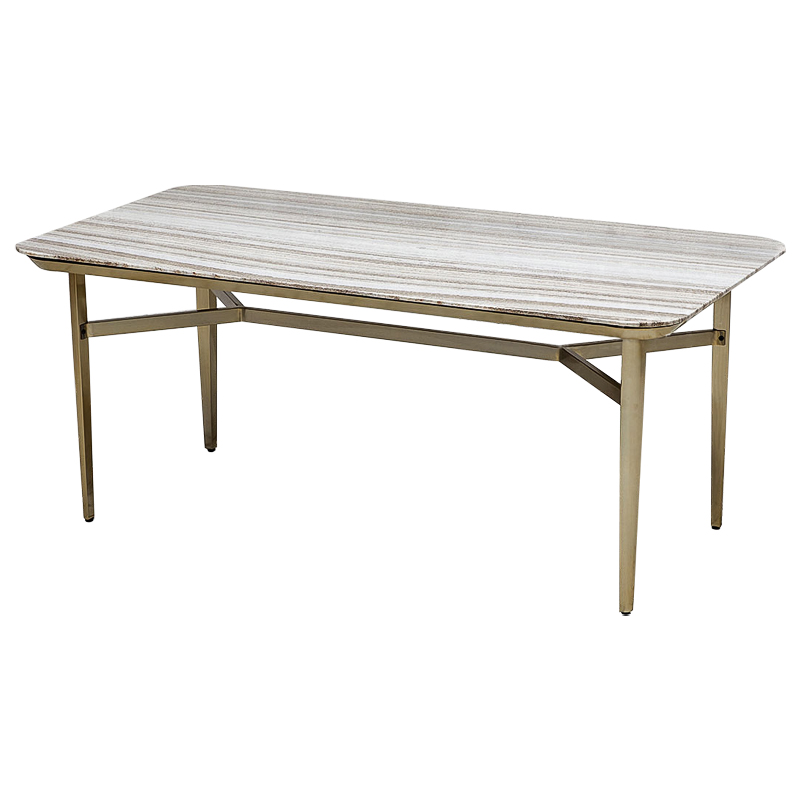 Стол Cisneros Marble Dinner Table с мраморной столешницей Бежево-серый Золотой Стол Cisneros Marble Dinner Table с мраморной столешницей Бежево-серый Золотой в Костроме | Loft Concept