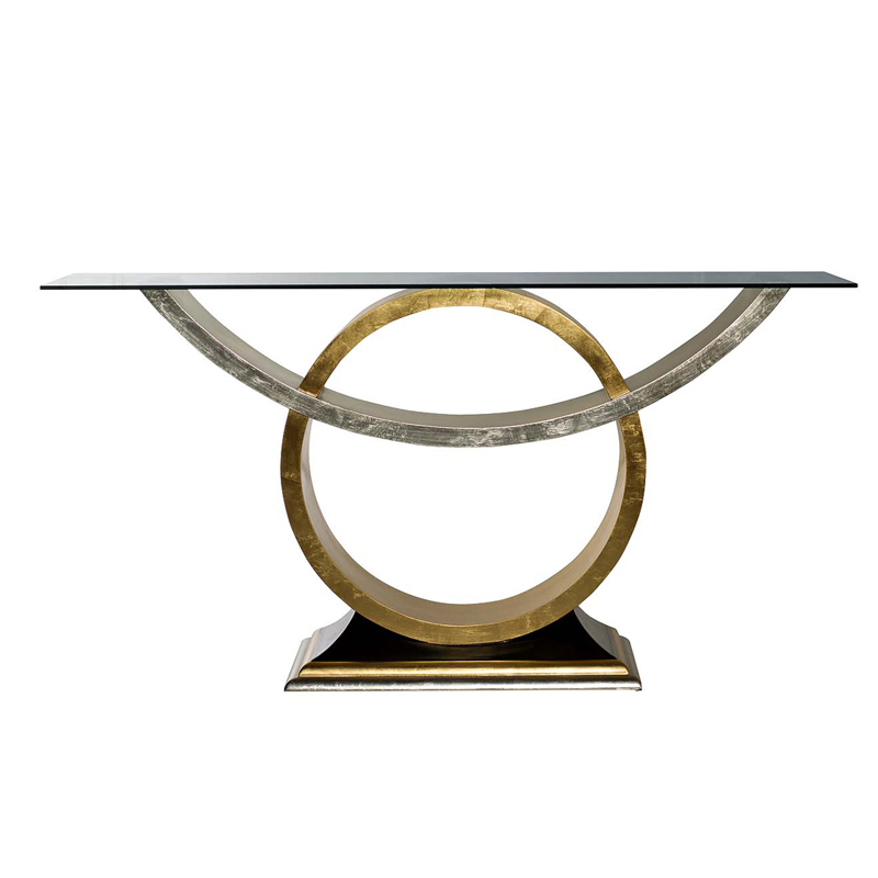 Консоль Wooden Base Gold & Silver Золотой Серебро винтаж Консоль Wooden Base Gold & Silver Золотой Серебро винтаж в Костроме | Loft Concept