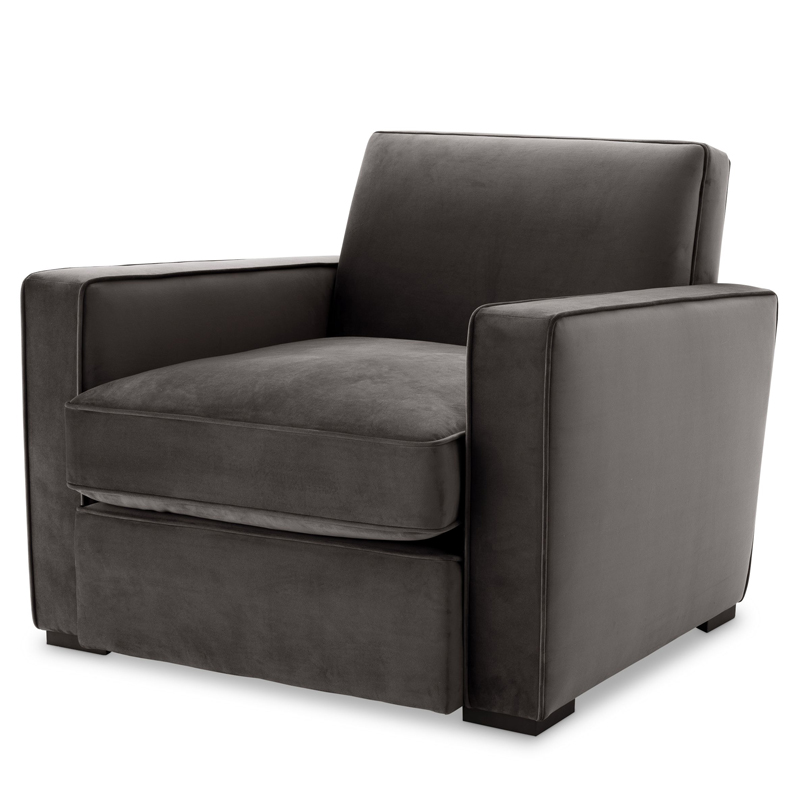 Кресло Eichholtz Chair Edmond grey Серый Черный Кресло Eichholtz Chair Edmond grey Серый Черный в Костроме | Loft Concept
