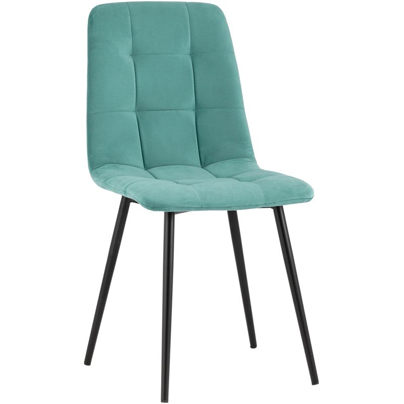 Стул NANCY S-2 Chair Бирюзовый Велюр Бирюзовый Черный Стул NANCY S-2 Chair Бирюзовый Велюр Бирюзовый Черный в Костроме | Loft Concept