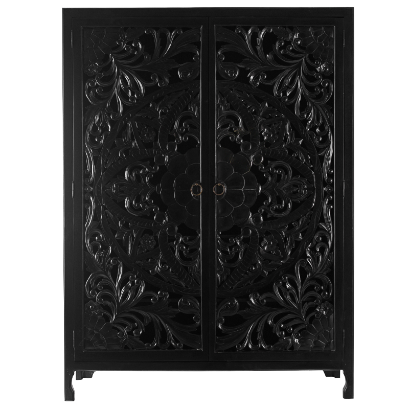 Шкаф Beauden Lace Cabinet Black Черный Шкаф Beauden Lace Cabinet Black Черный в Костроме | Loft Concept
