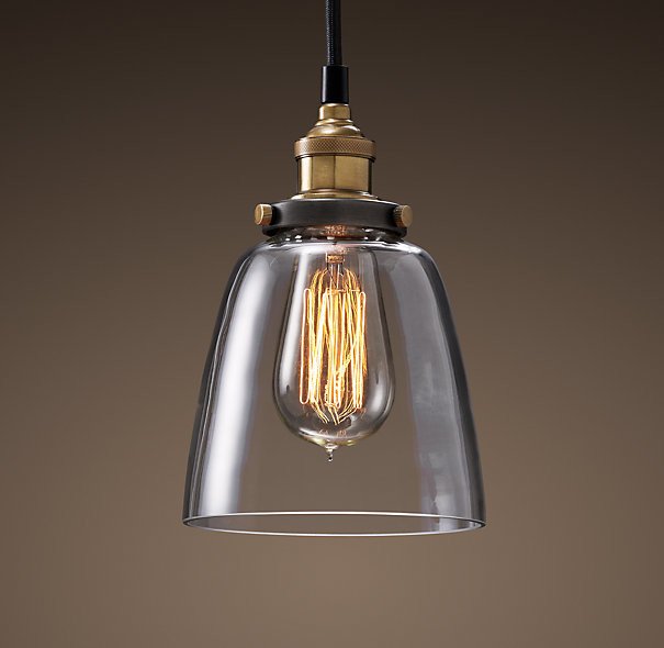 Подвесной светильник Loft Clear Glass Cloche Черный Подвесной светильник Loft Clear Glass Cloche Черный в Костроме | Loft Concept