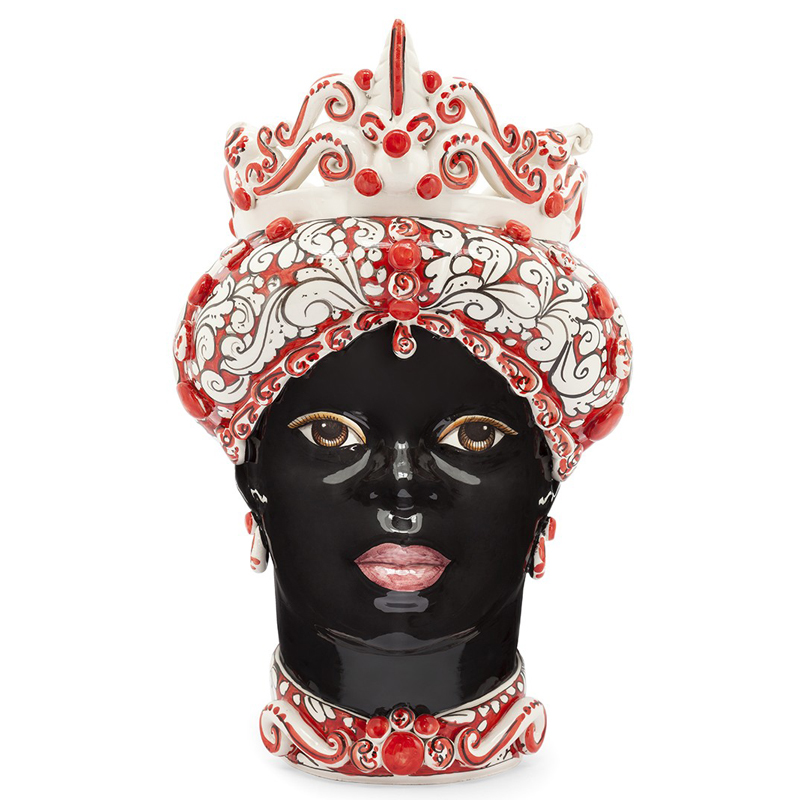 Ваза VASE MORO LADY red Черный Белый Красный Ваза VASE MORO LADY red Черный Белый Красный в Костроме | Loft Concept
