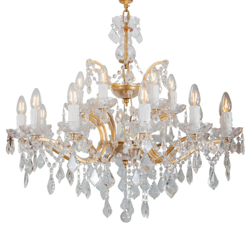Люстра 19th c. Rococo IRON & CLEAR CRYSTAL GOLD Chandelier 18 Золотой Прозрачное Стекло Люстра 19th c. Rococo IRON & CLEAR CRYSTAL GOLD Chandelier 18 Золотой Прозрачное Стекло в Костроме | Loft Concept
