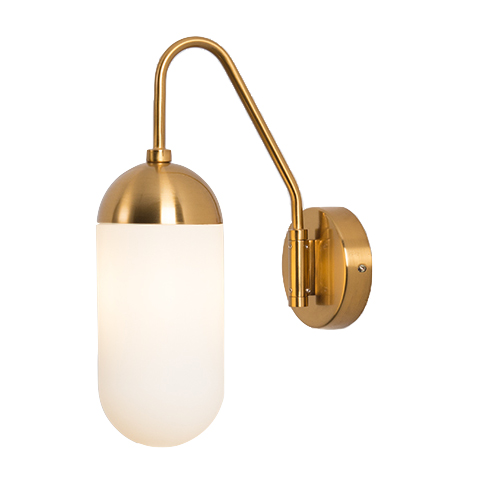 Бра Pelle Sconce short Gooseneck Clear Shade Латунь Белый Бра Pelle Sconce short Gooseneck Clear Shade Латунь Белый в Костроме | Loft Concept