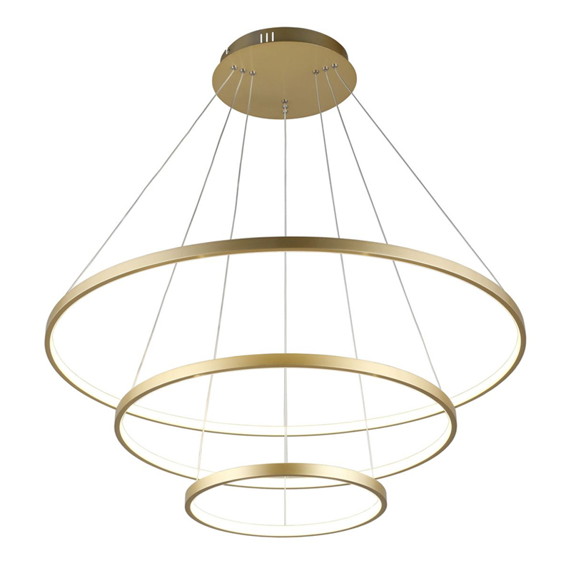 Люстра Ring Horizontal Trio Gold Золотой Люстра Ring Horizontal Trio Gold Золотой в Костроме | Loft Concept