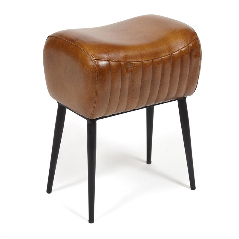 Пуф из кожи буйвола Industrial leather pouf Коричневый Черный Пуф из кожи буйвола Industrial leather pouf Коричневый Черный в Костроме | Loft Concept