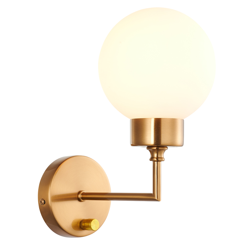 Бра Zibille Sconce brass Латунь Белое матовое стекло Бра Zibille Sconce brass Латунь Белое матовое стекло в Костроме | Loft Concept