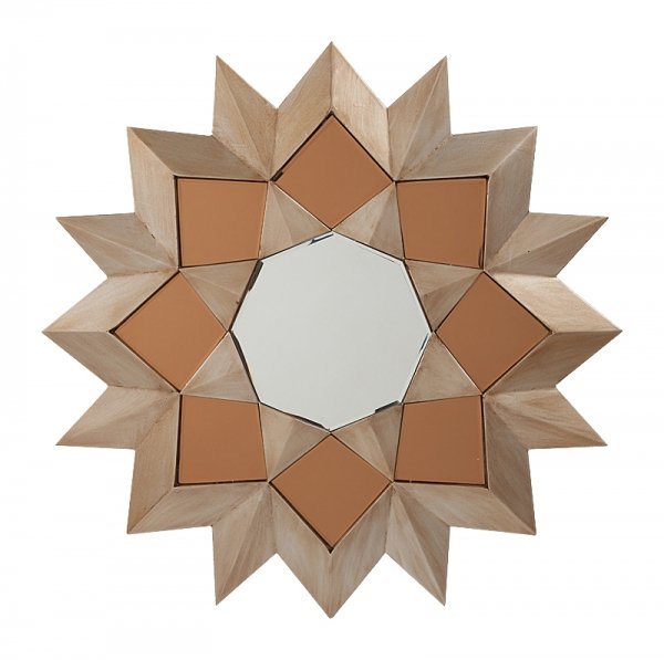 Зеркало-солнце Polygonal Sun Коричневый Зеркало-солнце Polygonal Sun Коричневый в Костроме | Loft Concept