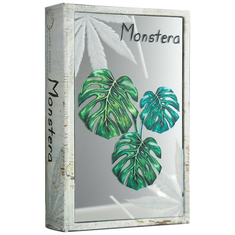 Шкатулка-книга Monstera Leaves Mirror Book Box Серый Зеленый Бежевый Шкатулка-книга Monstera Leaves Mirror Book Box Серый Зеленый Бежевый в Костроме | Loft Concept