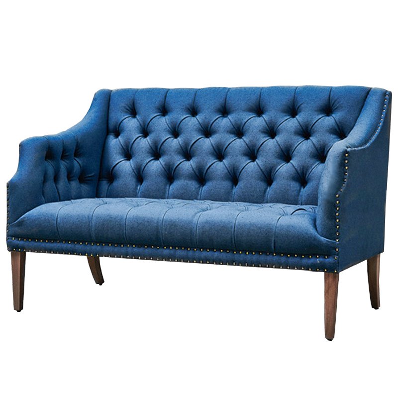 Диван Morton Capitone Sofa Диван синий лен Синий Диван Morton Capitone Sofa Диван синий лен Синий в Костроме | Loft Concept