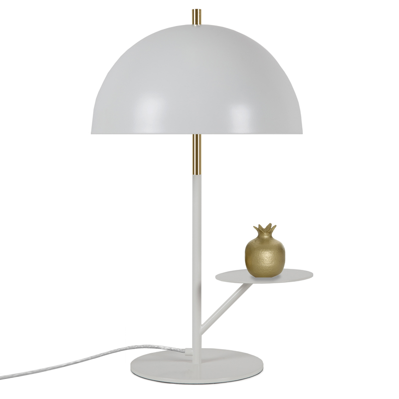 Настольная лампа Table lamp Butler WHITE Латунь Белый Настольная лампа Table lamp Butler WHITE Латунь Белый в Костроме | Loft Concept