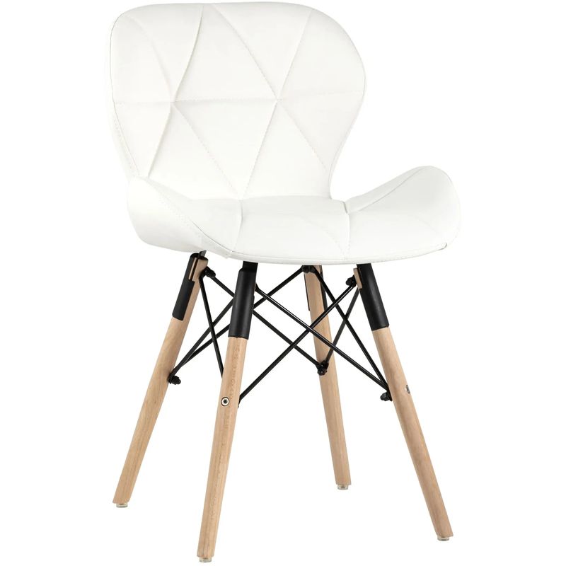 Стул Jeroen Chair Белая Экокожа Белый Древесина Черный Стул Jeroen Chair Белая Экокожа Белый Древесина Черный в Костроме | Loft Concept