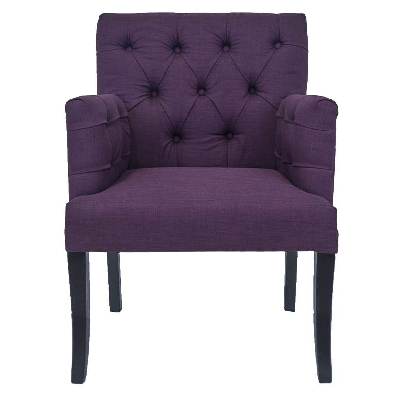 Кресло Addison Chic Armchair purple flax Фиолетовый Черный Кресло Addison Chic Armchair purple flax Фиолетовый Черный в Костроме | Loft Concept