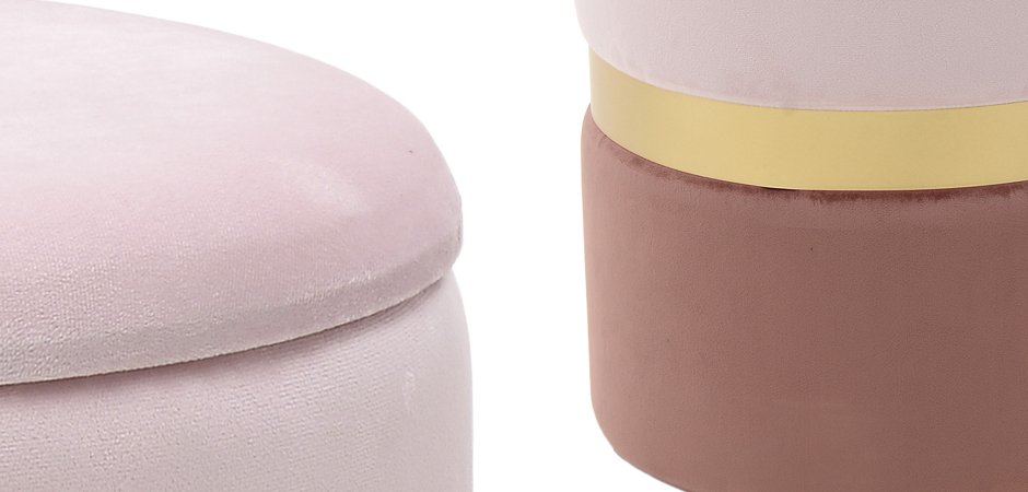 Комплект пуфов Golden Belt Soft Pink & Deep Pink Комплект пуфов Golden Belt Soft Pink & Deep Pink - Loft-Concept в Костроме