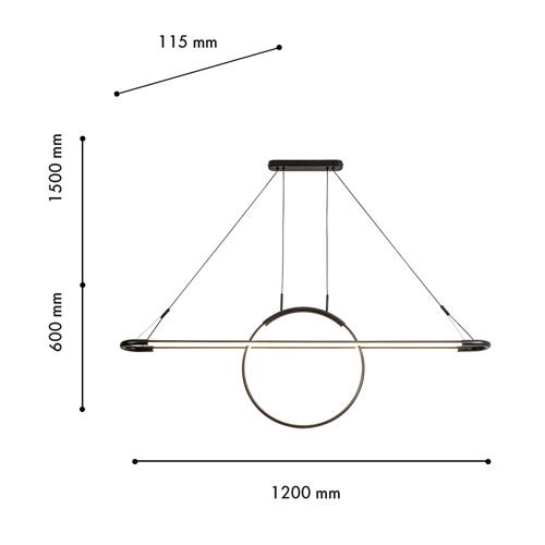 Светодиодная люстра Black LED Circle and Oval Lamp Светодиодная люстра Black LED Circle and Oval Lamp в Костроме