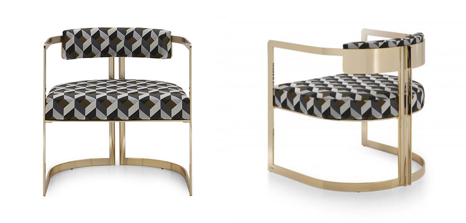 Дизайнерское кресло с Геометрическим орнаментом Brigitte I - фото