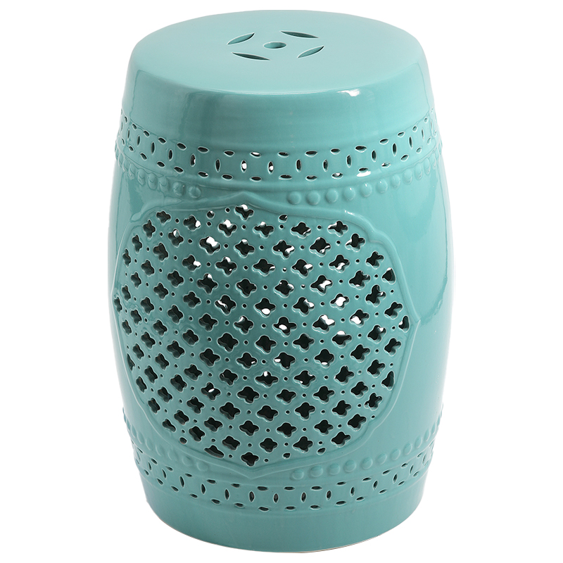 Керамический табурет Quatrefoil Garden Stool - Turquoise Бирюзовый Керамический табурет Quatrefoil Garden Stool - Turquoise Бирюзовый в Костроме | Loft Concept