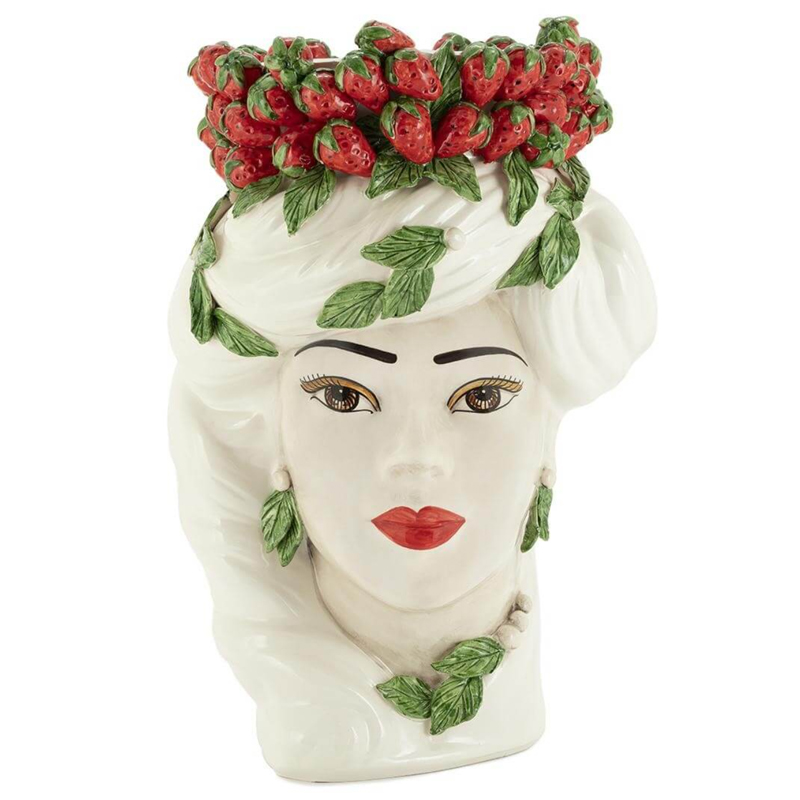 Ваза VASE STRAWBERRIES HEAD LADY BIG White Красный Белый Ваза VASE STRAWBERRIES HEAD LADY BIG White Красный Белый в Костроме | Loft Concept