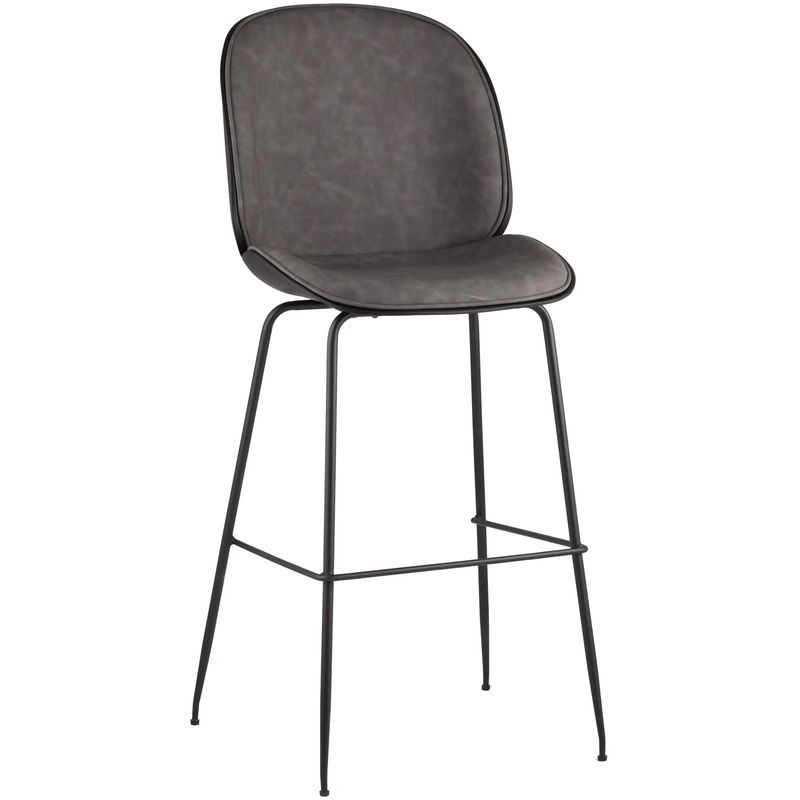 Стул Барный Винтажная Серая Экокожа Vendramin Bar Chair Серый Черный Стул Барный Винтажная Серая Экокожа Vendramin Bar Chair Серый Черный в Костроме | Loft Concept