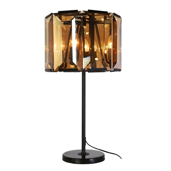 Настольная лампа Harlow Crystal Round Table Amber Черный Янтарь (Amber) Настольная лампа Harlow Crystal Round Table Amber Черный Янтарь (Amber) в Костроме | Loft Concept