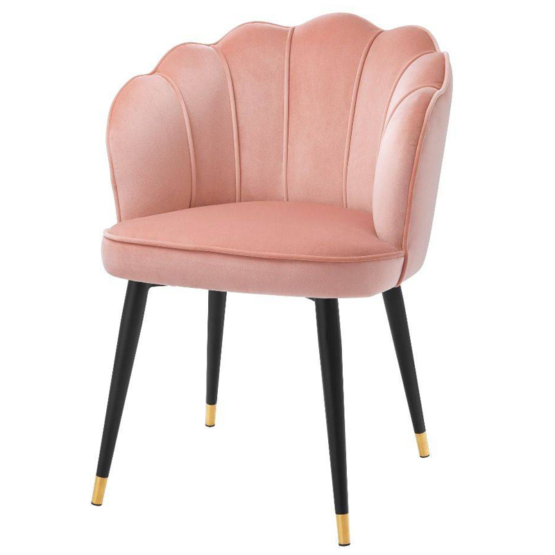 Стул Eichholtz Dining Chair Bristol nude Розовый пастельный Черный Латунь Стул Eichholtz Dining Chair Bristol nude Розовый пастельный Черный Латунь в Костроме | Loft Concept