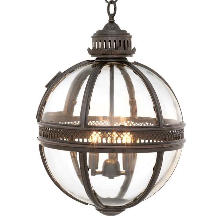 Люстра Lantern Residential Bronze M Темная бронза Прозрачное Стекло Люстра Lantern Residential Bronze M Темная бронза Прозрачное Стекло в Костроме | Loft Concept