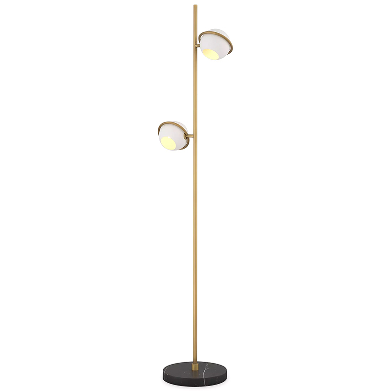 Торшер Eichholtz Floor Lamp Aprillia Золотой Белый Черный Мрамор Nero Торшер Eichholtz Floor Lamp Aprillia Золотой Белый Черный Мрамор Nero в Костроме | Loft Concept